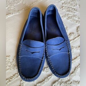 NOBELL Navy Blue Suede Loafers Made In France Size 7.5